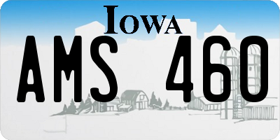 IA license plate AMS460