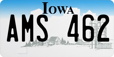 IA license plate AMS462