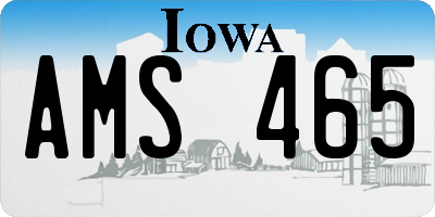 IA license plate AMS465
