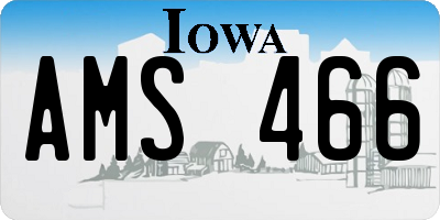 IA license plate AMS466
