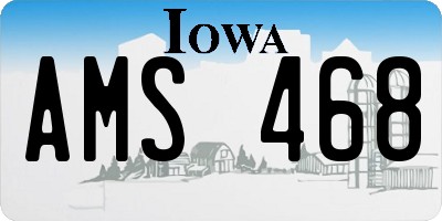 IA license plate AMS468