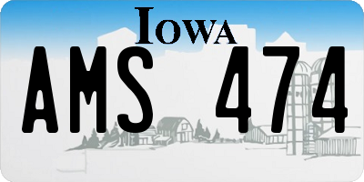 IA license plate AMS474