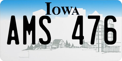 IA license plate AMS476