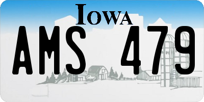 IA license plate AMS479