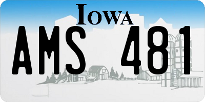 IA license plate AMS481