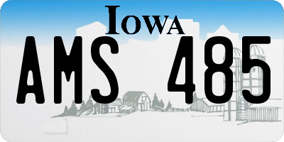 IA license plate AMS485