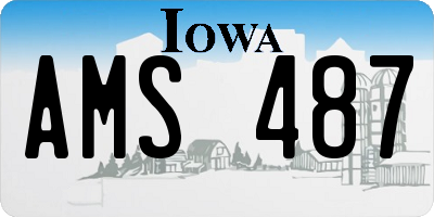 IA license plate AMS487