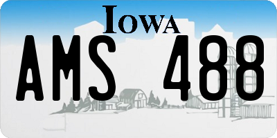 IA license plate AMS488