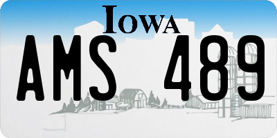 IA license plate AMS489