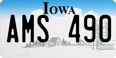 IA license plate AMS490