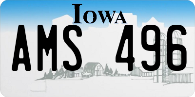 IA license plate AMS496