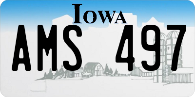 IA license plate AMS497