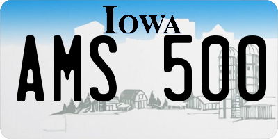IA license plate AMS500