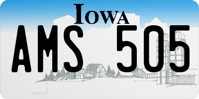 IA license plate AMS505