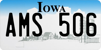 IA license plate AMS506
