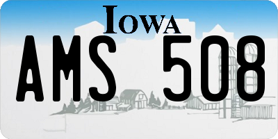 IA license plate AMS508