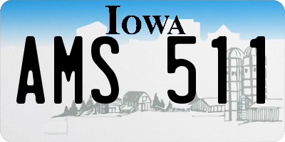 IA license plate AMS511