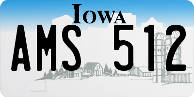 IA license plate AMS512