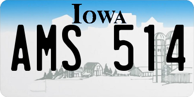 IA license plate AMS514