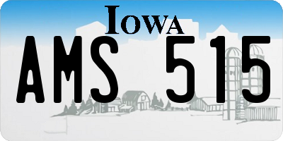 IA license plate AMS515