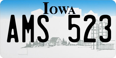 IA license plate AMS523
