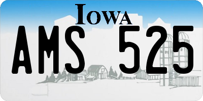 IA license plate AMS525