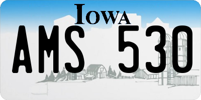 IA license plate AMS530