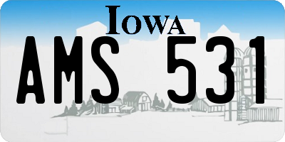 IA license plate AMS531