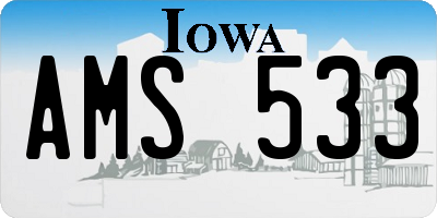 IA license plate AMS533