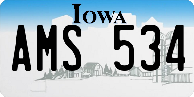 IA license plate AMS534
