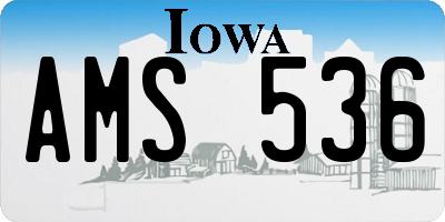 IA license plate AMS536