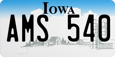 IA license plate AMS540