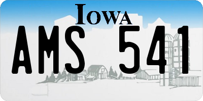 IA license plate AMS541