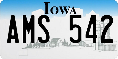 IA license plate AMS542