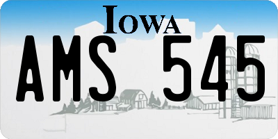 IA license plate AMS545