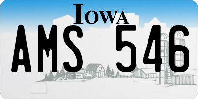 IA license plate AMS546