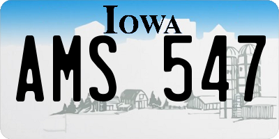 IA license plate AMS547