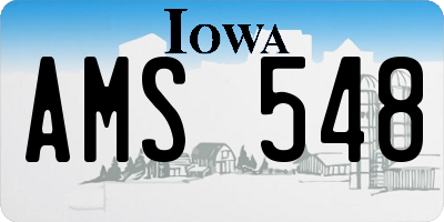 IA license plate AMS548