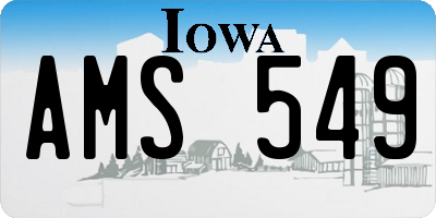 IA license plate AMS549