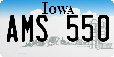 IA license plate AMS550