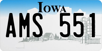 IA license plate AMS551