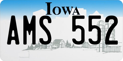 IA license plate AMS552