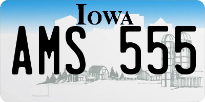 IA license plate AMS555