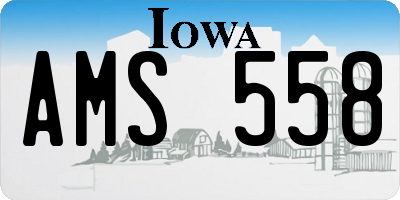 IA license plate AMS558