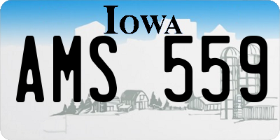 IA license plate AMS559