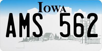 IA license plate AMS562