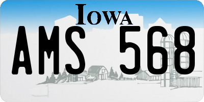 IA license plate AMS568