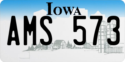 IA license plate AMS573