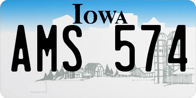 IA license plate AMS574