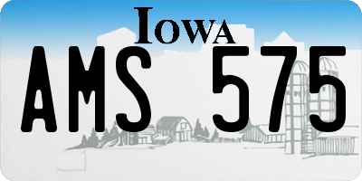 IA license plate AMS575